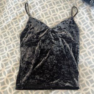 Crushed Velvet Tank Black/Grey